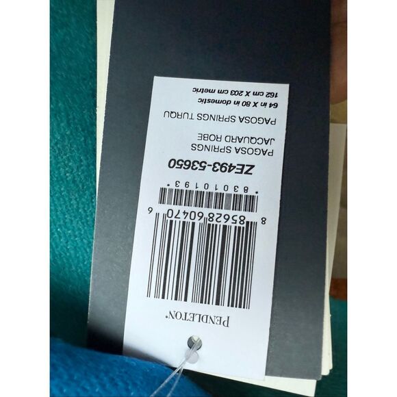 NWT Pendleton Beaver State Pagosa Springs Jacquard Robe Blanket Turquoise - Picture 6 of 15